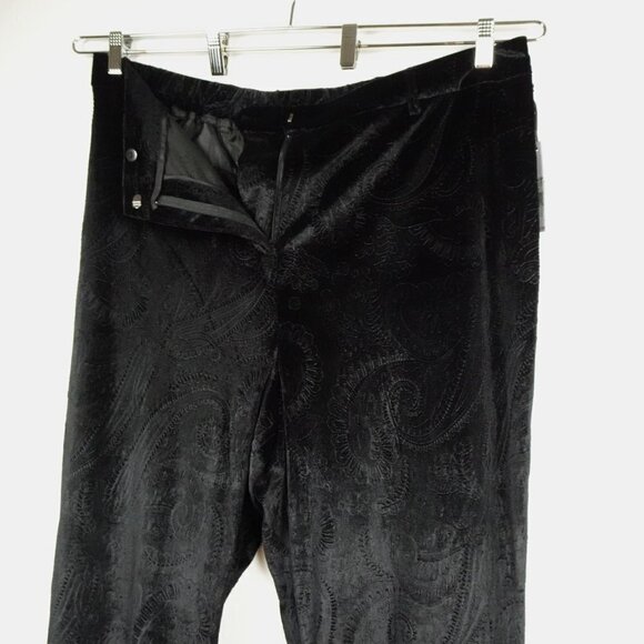 Dex Plus Velvet Pants Women's Plus Size 2X Black Paisley Textured - Picture 4 of 11